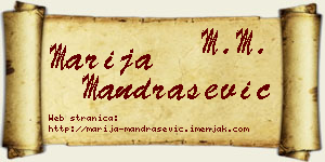 Marija Mandrašević vizit kartica